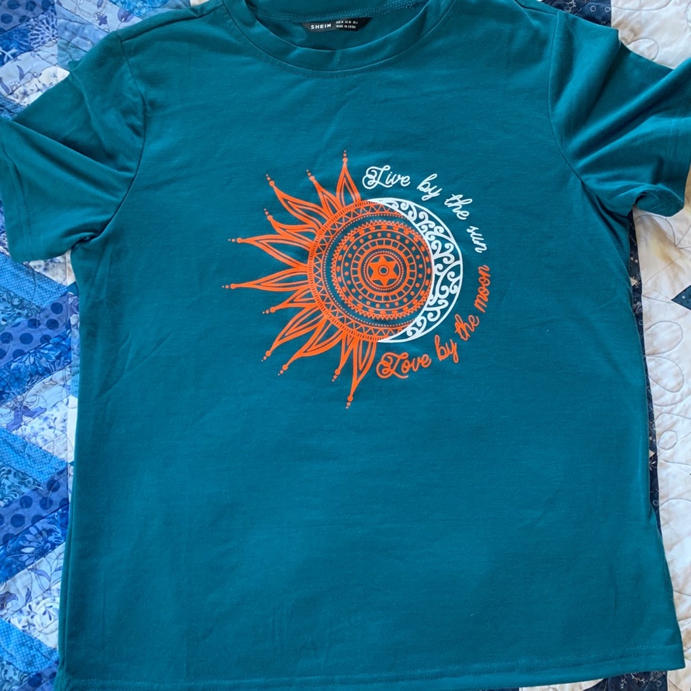 SHEIN short sleeve sun and moon shirt